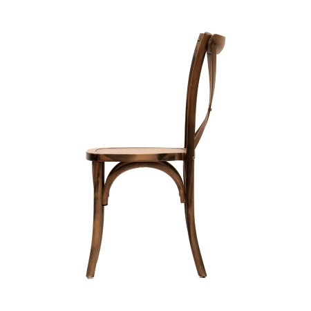 Krzesło rustykalne Boho drewniane - naturalny ciemny