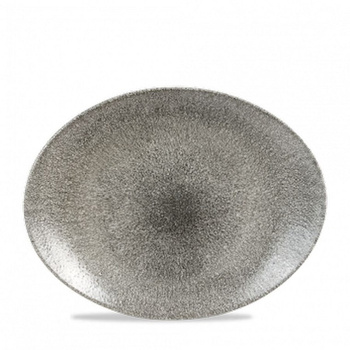 Talerz owalny 255 x 317 mm Raku Quartz Black