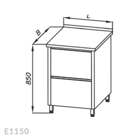 Stół roboczy z blokiem 2-ch szuflad Egaz E1150 400x600 mm