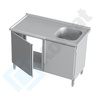 Stół ze zlewem i drzwiami skrzydłowymi KST-104 1400x600 mm