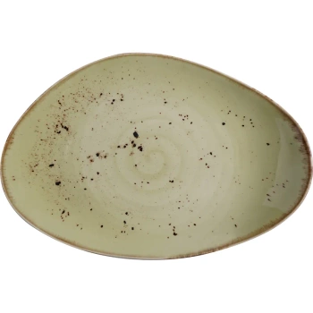 Talerz z organicznym kształcie Olive 350 x 210 mm kremowy