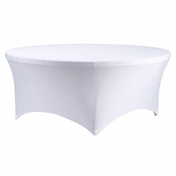 Pokrowiec biały na stół bankietowy okrągły fi180cm