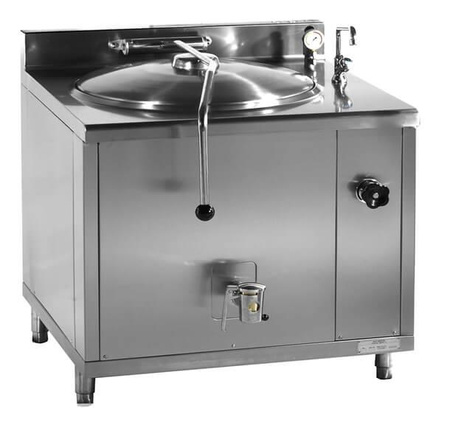 Kocioł warzelny parowy z grzaniem pośrednim | 150 l | zużycie pary ~60 kg/h | 900x900x900 mm | RQLR-151N