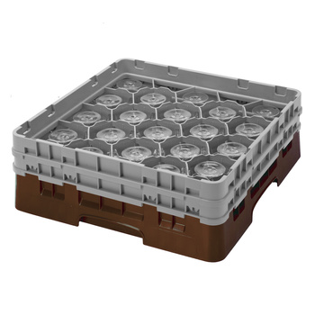 Kosz na kieliszki  sr. 9,84 cm, wys. 25,8 brązowy