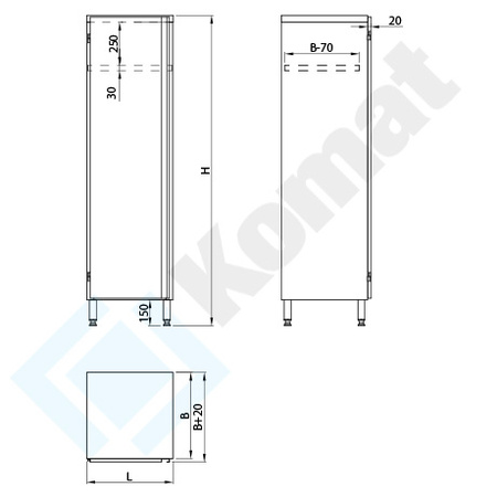 Szafa na środki czystości 400x600x2000 mm KDT-201