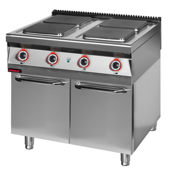 Kuchnia elektryczna 4 płytowa 900.KE-4.S.D 900 mm 4x4,0 kW na podstawie szafkowej zamkniętej