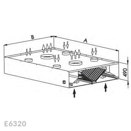 Okap centralny indukcyjny Egaz E6320 1900x2100 mm