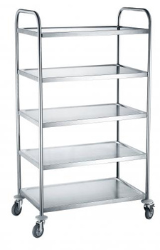 Wózek kelnerski 5-półkowy, nierdzewny, składany, Hendi 810125