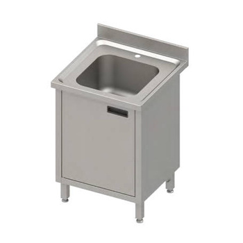 Stół ze zlewem 1-kom.,drzwi skrzydłowe 500x700x850 mm, blat tłoczony,rant puszkowy 100x15x10