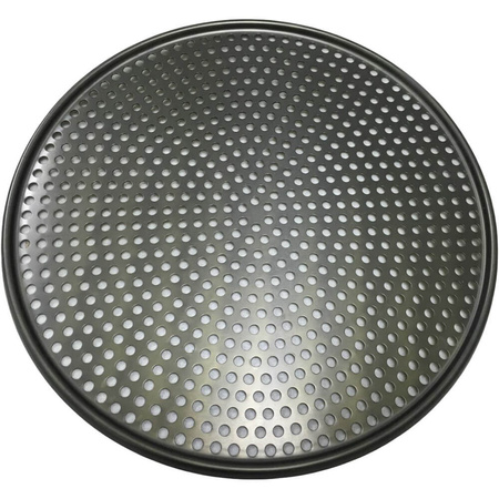 Blacha do pizzy, aluminiowa, anodowana, perforowana O 400 mm