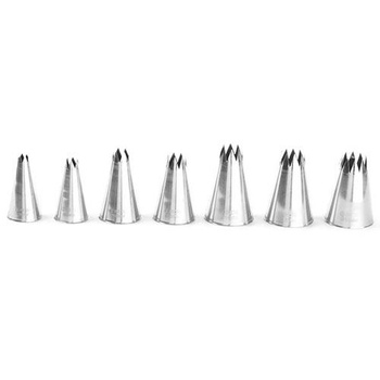 Końcówki dekoracyjne Hendi, gwiazdka, nierdzewne - zestaw 7 szt. różne rozmiary 551714