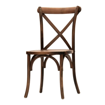 Krzesło rustykalne Boho drewniane - naturalny ciemny