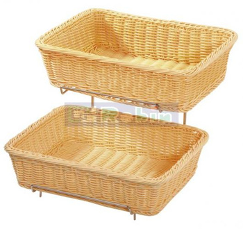 Koszyki do pieczywa prostokątne ze stelażem Hendi 561201 - zestaw 2 szt.