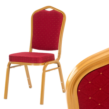Krzesło bankietowe FUGI czerwone wzorek rama 25x25x12 mm profilowana