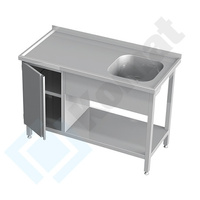 Stół ze zlewem szafką i półką 1400x700 mm KST-106