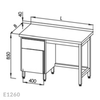 Stół roboczy z szafką i szufladą Egaz E1260 1400x700 mm