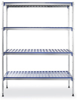 Regał aluminiowy, 4 półki, 128x40,5x168,5 cm, Hendi 812273