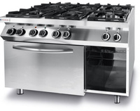 Kuchnia gazowa 6 palnikowa z piekarnikiem Hendi Kitchen Line 225899