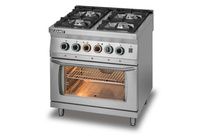Kuchnia gazowa 4-palnikowa z piekarnikiem elektrycznym z termoobiegiem GN1/1