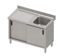 Stół ze zlewem 1-kom.(P),drzwi suwane 1700x700x850 mm, blat tłoczony,rant puszkowy 100x15x10