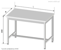 Stół roboczy centralny Egaz E1038 900x800 mm
