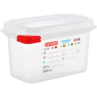 Pojemnik GN 1/9 100 HACCP z pokrywą, polipropylen półprzezroczysty  Stalgast 169105