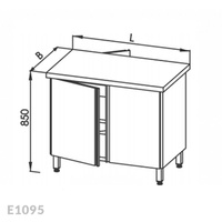 Stół roboczy z szafką przelotowy Egaz E1095 1100x700 mm