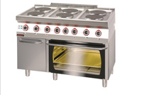 Kuchnia elektryczna z piekarnikiem elektrycznym 700.KE-6/PE-2/SD na szafce z drzwiami | LINIA 700