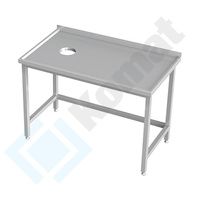 Stół nierdzewny z otworem na odpadki KST-143 1300x600 mm