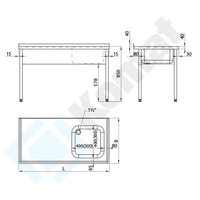Stół ze zlewem 800x600 mm KST-101