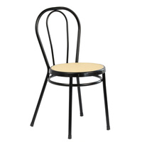 Krzesło kuchenne klasyczne bankietowe Vintage - czarne z plecionką