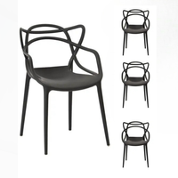Zestaw 3szt Krzeseł Nowoczesnych Split - kolor Czarny