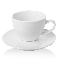 Filiżanka elegancka ze spodkiem Bianco 230 ml biała