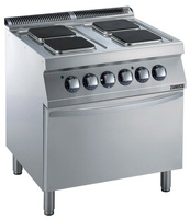 KUCHNIA ELEKTRYCZNA 4 PALNIKOWA Z PIEKARNIKIEM, KWADRATOWE PŁYTY ŻELIWNE, 16,4 KW, 800 MM