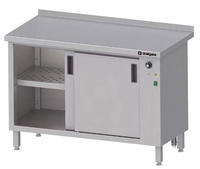 Stół przyścienny, z szafką grzewczą,drzwi suwane 1300x700x850 mm