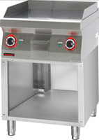 Płyta grillowa KM-700.PBE-600G.S gładka 600 mm 8kW na podstawie szafkowej otwartej | LINIA 700