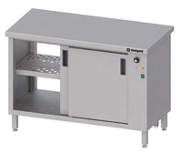 Stół przelotowy, z szafką grzewczą,drzwi suwane 1100x600x850 mm