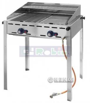 Grill gazowy Hendi Green Fire Profi Line, z dwoma rusztami, 2-palnikowy