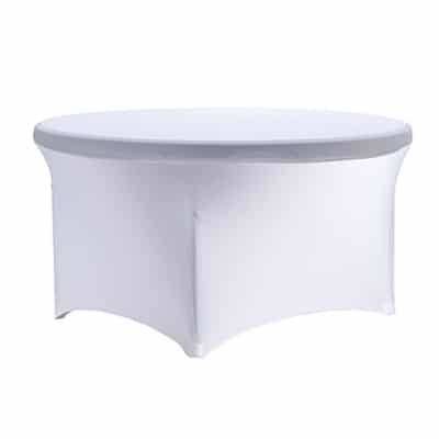 Nakładka elastyczna na stół cateringowy fi150cm - biała
