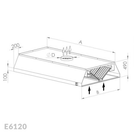 Okap centralny wyciągowy Egaz E6120 4600x1700 mm